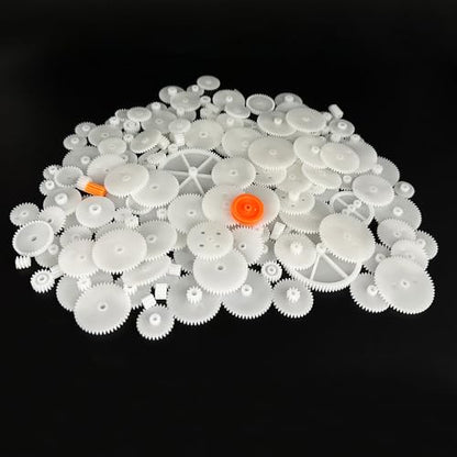 149PCS Module 0.5 Plastic Gears Single Gear Reduction Gear Small Motor Gears for DC Motor RC Car Truck Robot Helicopter DIY Model Toy Gear Replacement Part (149)