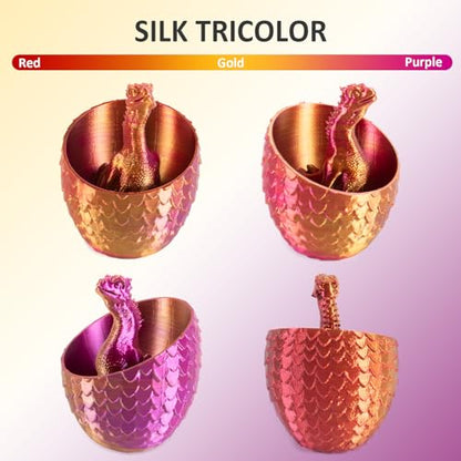 Geeetech Silk PLA Tri Color Filament 1.75mm 3D Printer Filament, Coextrusion Red Gold Purple Tri-Colors Metal-Like Shiny Silk PLA Filament, 1kg (2.2lbs) 1 Spool, Dimensional Accuracy +/- 0.02 mm - color: 1kg Triple Color Red-gold-purple