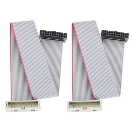 2Pcs 20 Pins IDC Extension Cable IDC Extension Jumper Connector Male to Female IDC Extension Cable 2.54mm Pitch Double Row Flat Ribbon Cable - size: 20 Pins