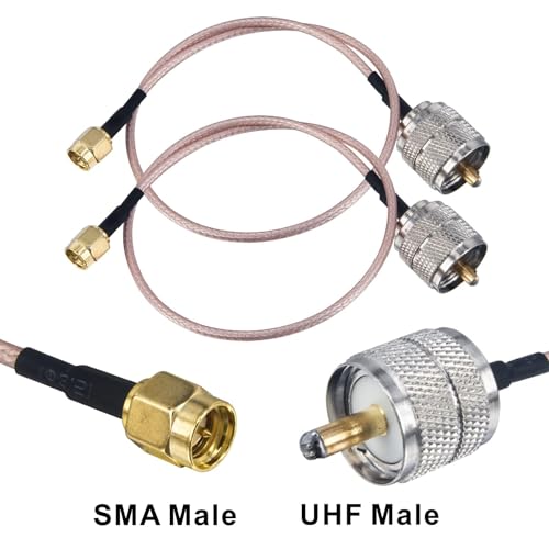 SMA Male to PL259 UHF Male RG316 Coaxial Cable 19.68in RF Coax CB Radio Pigtail Jumper 2-Pack - size: SMA Male to UHF Male RG316 19.68inch