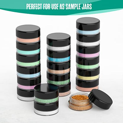 Sample Containers, Jars, Lip Balm Container, Small, 3 Gram, 200 PK, Black - color: Black, size: 200 Pack