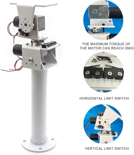 DIY Dc Double Axis Solar, Wind Power DIY Kit Dc Two-Axis Ptz Solar Tracking and Monitoring Robot, Heavy Load High Torque All Metal X Axis Y Axis
