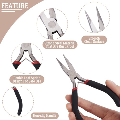 1Pcs 45# Needle Nose Pliers 120mm Polishing Carbon Steel Jewelry Craft Pliers for DIY Jewellry Making Supplies - color: Needle Nose Pliers#2