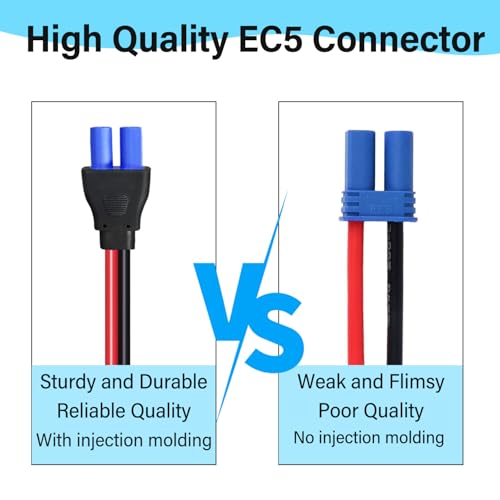 10AWG EC5 Jump Starter Cable with Battery Clamps - size: Alligator Clip to EC5