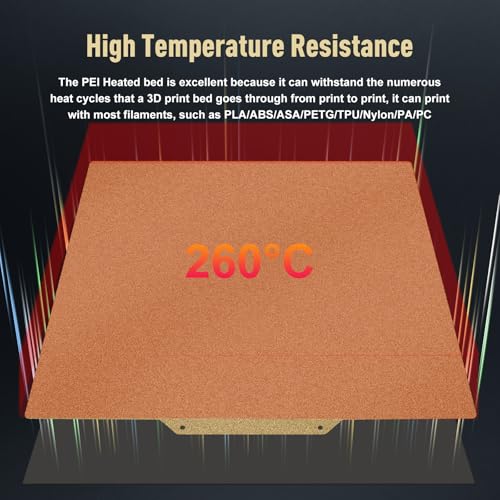 250x250mm Double Sided Textured PEI Build Plate for Ankermake M5/QIDI Q1 Pro, Flexible Spring Steel Magnetic Heated Bed, 300°C Heat Resistant 3D Printer Platform for PLA/PETG/ABS/TPU - size: QD 250*250mm