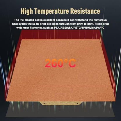 250x250mm Double Sided Textured PEI Build Plate for Ankermake M5/QIDI Q1 Pro, Flexible Spring Steel Magnetic Heated Bed, 300°C Heat Resistant 3D Printer Platform for PLA/PETG/ABS/TPU - size: QD 250*250mm