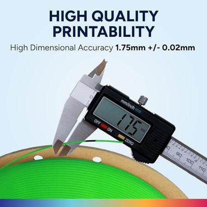 OVERTURE Easy PLA 1.75mm, Easy to Print Filament, 1kg Green - color: Easy Green