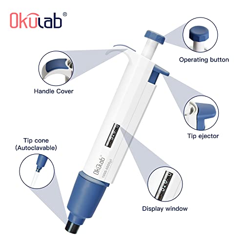 Single-Channel Micropipette, 1000-5000μl, Manual Adjustable Mechanical Pipette, High-Accurate, Variable Volume, Autoclavable, TPMP5000A1 - style: 1000-5000μl