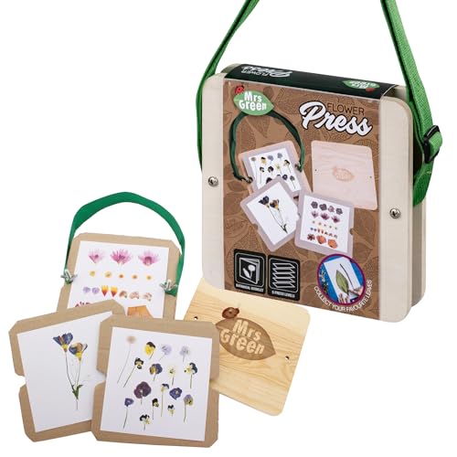 Flower Press Activity Kit by Mrs Green Tools - Outdoor Nature Craft Project To Preserve Dried Flowers and Leaves for Kids Ages 6+ - Educational STEM Learning for Kids - Gift for Elementary Students