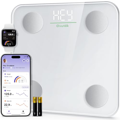Ovutek Smart Scale for Body Weight Digital Bathroom Scale with BMI Body Fat - color: White