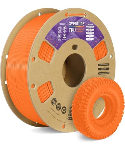 OVERTURE TPU 95A Flexible 3D Printer Filament 1.75mm, 1kg Neon Orange - color: 1kg Neon Orange, size: TPU