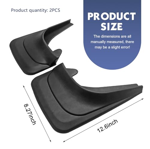 2 PCS Wheel Mud Flaps, PVC Front/Rear Side Tire Mud Guards, Universal Splash Guards Fender Accessories, for Most Cars, Trucks, SUVs (Black)