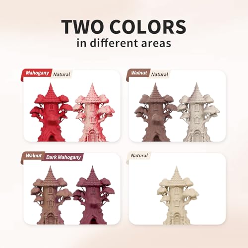Reprapper Wood PLA Filament Variety Pack - 1.75mm 4 Spool Bundle: Natural, Mahogany, Dark Mahogany & Walnut Real Wood Fiber, Dual Color 3D Printing Material 250g x 4pack - color: Wood Color Pla