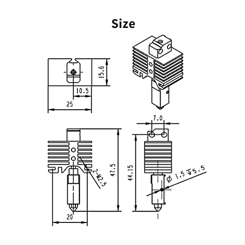 UP to 500C High Temperature Upgraded Hotend with Plated Copper Heater Block Titanium Heatbreak, Extra Hardened Steel Nozzle Compatible with BB X1 Carbon X1-Carbon Combo P1P 3D Printer (Hotend) - style: Hotend