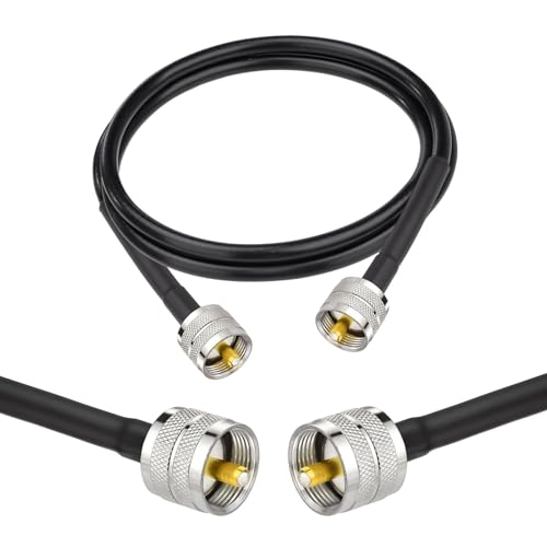 Superbat 3ft RG8x Coaxial Cable, Male to Male PL259 Connectors, Low Loss, Waterproof, Perfect for CB Ham Radio, Antenna Analyzer, Jeep Wrangler CB Installation - size: 3ft