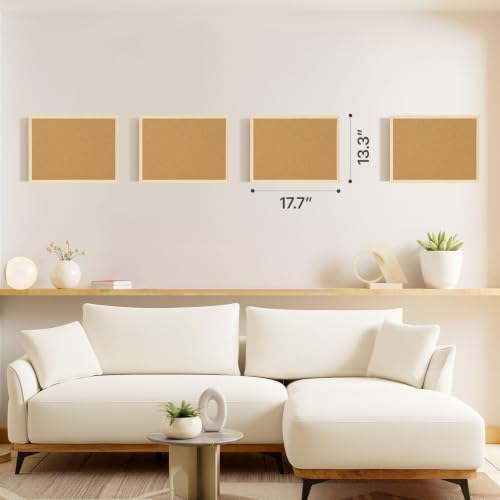 2 Pcs Small Cork Board, 17.7''x13.3'', Wooden Black Framed - color: Black+wood