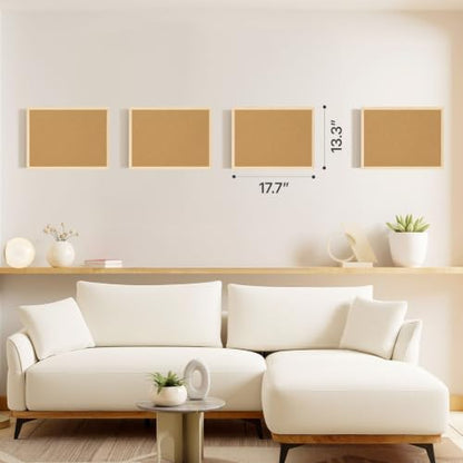 2 Pcs Small Cork Board, 17.7''x13.3'', Wooden Black Framed - color: Black+wood