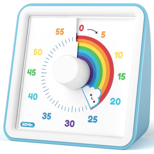 LIORQUE Visual Timer for Kids, 60 Minute Rainbow Countdown Timer, Blue - color: Blue