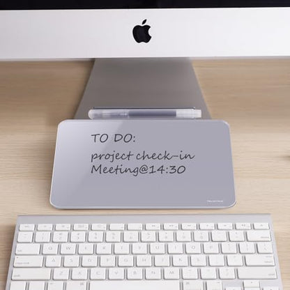 Small Desktop Glass Dry-Erase Whiteboard - 8 X 6 Inches Tabletop Easel Whiteboard with Stand, Desk Board Buddy for Artist, Teacher and Student - color: 8 X 6 Inches - Gray