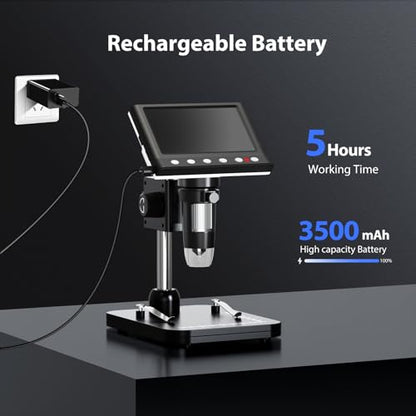 Hayve 4.3'' IPS Coin Microscope 1000X Collection Supplies with Lights - size: 4.3 Inch (32GB TF Card)
