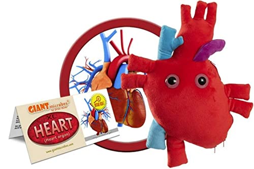 GIANT MICROBES Deluxe 15" Anatomical Heart Plush with Blood Cells
