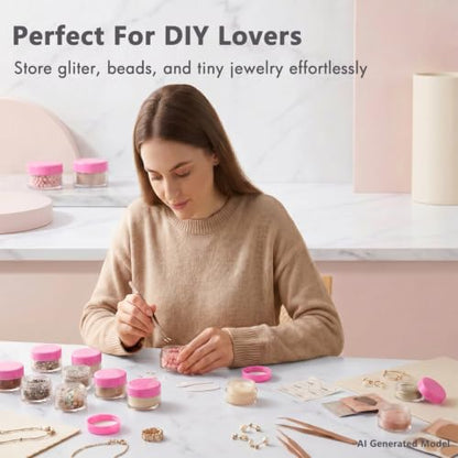 5 Gram Sample Containers 50 Count Small Travel Containers with Lids - color: Pink