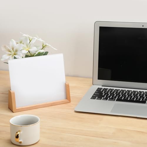 Desktop Glass Whiteboard with Wood Base, Small Whiteboard Glass Dry Erase Board Mini Whiteboard Portable Desk Whiteboard for Home, Office, 6.9x5.86 inch. Accessories Included - color: Beech-white-whiteboard