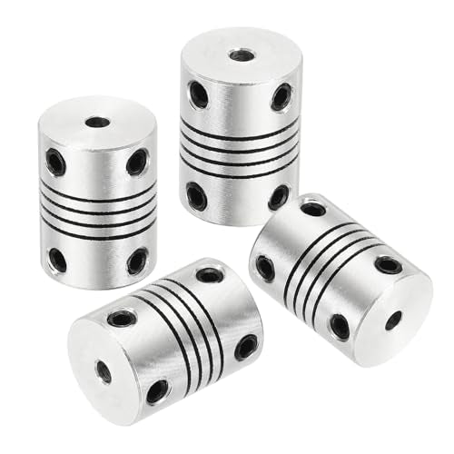 uxcell 4Pcs Flexible Couplings 3mm to 3mm Aluminum Alloy Joint Connector - size: 3mm to 3mm, style: D15 x L20mm