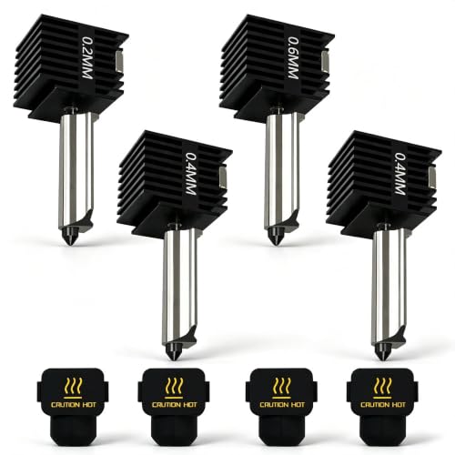 4‑Pack 0.2/0.4/0.6mm A1 Mini Hotend Kit for Bambu Lab A1/A2L Nozzle - size: 0.2/0.4/0.6mm