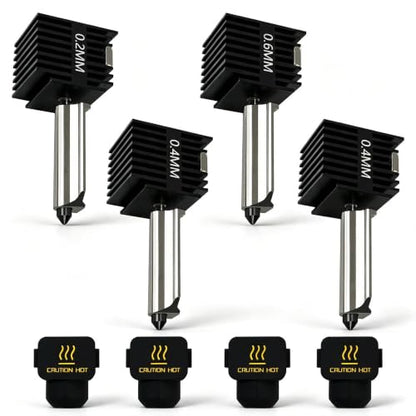 4‑Pack 0.2/0.4/0.6mm A1 Mini Hotend Kit for Bambu Lab A1/A2L Nozzle - size: 0.2/0.4/0.6mm