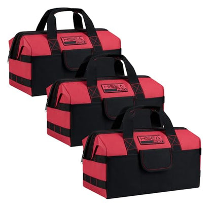 HISEA 3 Pack Heavy Duty Tool Bag, 13-Inch Waterproof Tools Organizer Tote - color: Red, size: 13 Inch