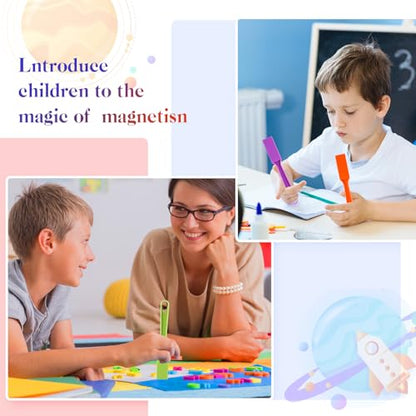 Jerify 30 Pack Magnetic Wands Bulk for Kids, Classroom Magnet, Macaron - color: Macaron Colors