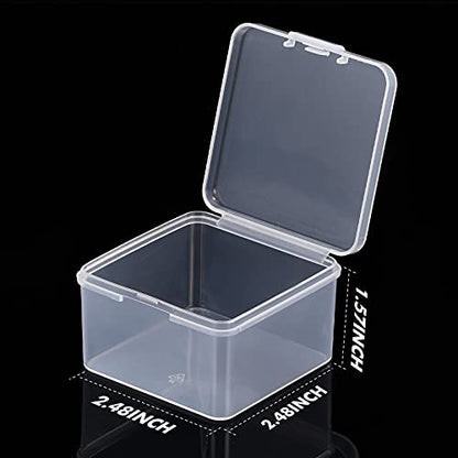 Jetec 6 Pieces Small Clear Plastic Storage Box, 2.5 x 2.5 x 1.6 Inch - size: 2.5 x 2.5 x 1.6 Inch