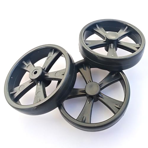 8PCS Model Toy Car Wheel RC Car Wheel Tire with 2mm Dia Shaft for RC Car Truck Robot DIY Model Toy Building Parts (2x38mm Black) - style: 2x38mm Black