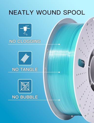 PINBALL PETG 3D Printer Filament 1.75mm High Precision Durable Moisture-Proof Strong Filament Mith Better Flow Dimensional Accuracy +/- 0.02mm 4 Kilograms Glass Blue， Lime， Dreamland， Liuli Red - color: A4 Petg Rainbow, size: PETG-4kg