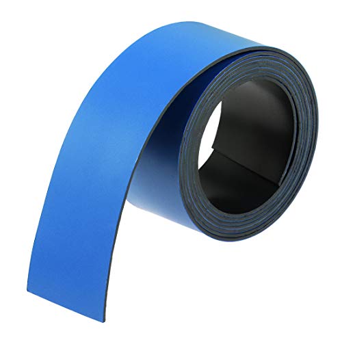 uxcell Dry Erase Magnetic Strip 1 Inch x 3.3 Feet Magnetical Sheet Labels Stickers Writable Blue for Whiteboards Refrigerator and Crafts - color: Blue