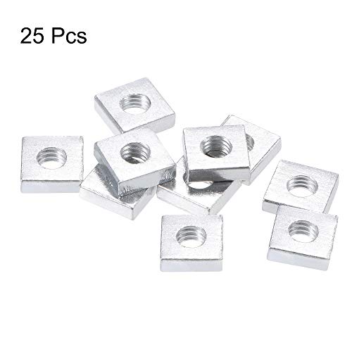 uxcell Square Nuts, M6x12mmx4mm Zinc-Plated Metric Coarse Thread Assortment Kit, 25 Pcs - size: M6x12mmx4mm