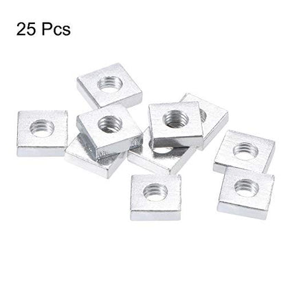 uxcell Square Nuts, M6x12mmx4mm Zinc-Plated Metric Coarse Thread Assortment Kit, 25 Pcs - size: M6x12mmx4mm
