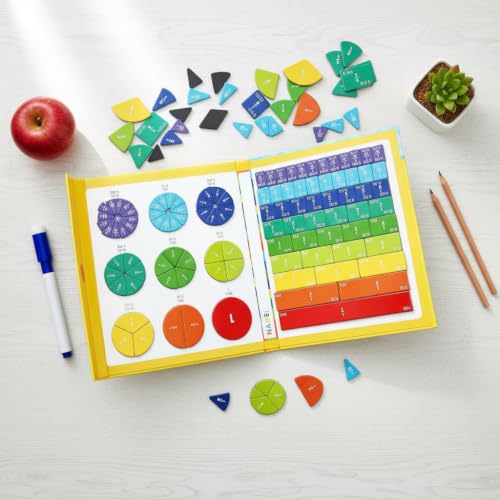 Magnetic Fraction Educational Puzzle Tiles and Circles - color: Yellow