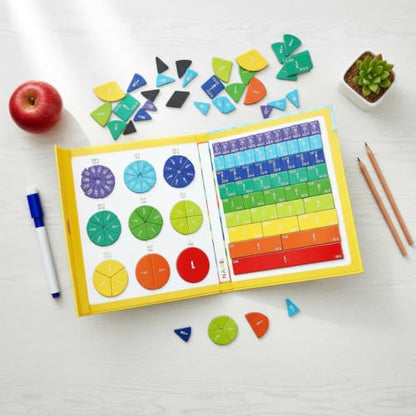 Magnetic Fraction Educational Puzzle Tiles and Circles - color: Yellow