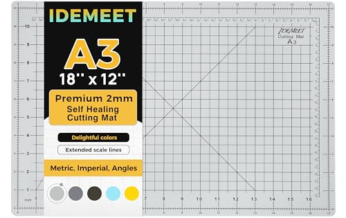 Self Healing Cutting Mat 18" x 12", A3 Double-Sided for Sewing & Quilting - color: Slate Gray, size: A3:17.8''x11.9''