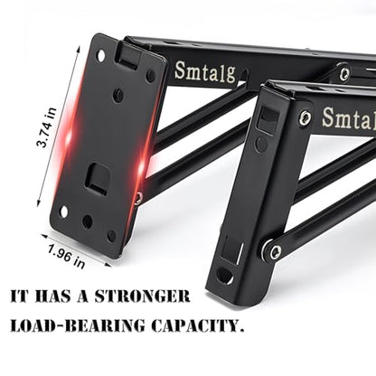 Folding Shelf Brackets， Detachable Folding Bracket，2 Pack Heavy Duty Wall Mounted Folding Brackets， DIY L Detachable Folding Bracket for Workbench Folding Table Hinge (14 Inch) - size: 14 Inch