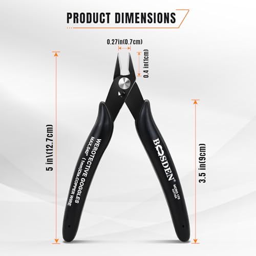 BOOSDEN 2 Pack Small Micro Wire Cutters Flush Cutter Pliers 5-Inch - color: Micro - 2 Pack