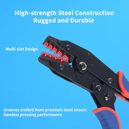 FYSETC 3D Printer Accessories Belt Tool: 2GT Metal Clamp Heavy Duty Press Pliers with 40Pcs Copper Buckles Wire Cable Connector for Build Printing Project Drive
