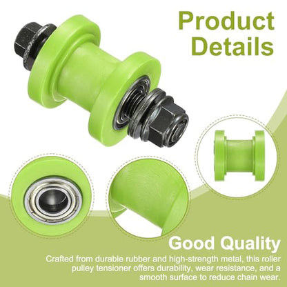 PATIKIL 10mm Grooved Roller Pulley Tensioner Green Chain Roller Pulley - color: Green