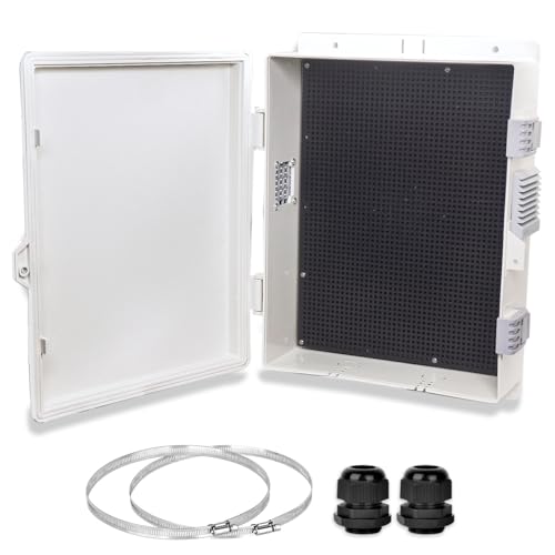 Outdoor Electrical Junction Box, Ventilation and Heat Dissipation ABS Plastic Project Enclosure with Internal Mounting Panel 13"x 9.2"x 3.7" - size: 13"x9.2"x3.7"