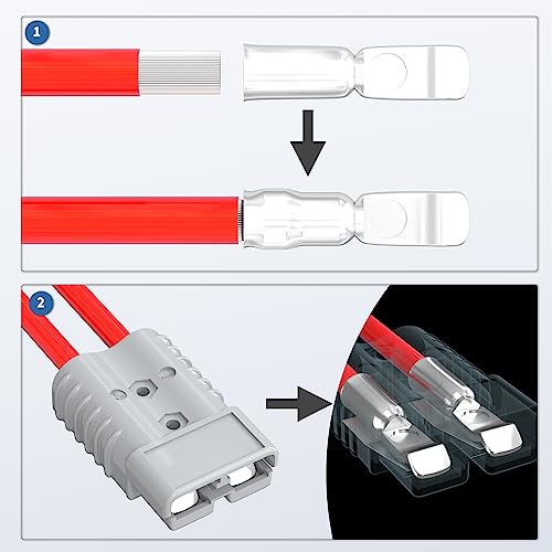 RVBOATPAT 350 Amp Battery Quick Connect/Disconnect Connector,12V Wire Harness Plug Connector Kit - 2 Pack - size: 350A