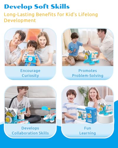 WhalesBot A1 Coding Toy for Kids, Building Block Robot, Fun STEM Toy with Magnetic Controller and Sensor Blocks, Screen-Free Coding with 3 Guide Books for Kids 3-6 - style: WhalesBot A1 Coding Robot