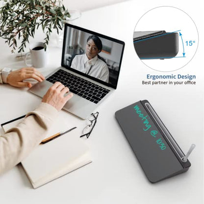 Audio-Visual Direct Glass Desktop Keyboard Whiteboard Set, Black - color: Black, size: 15.75"W x 7"H