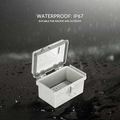 Mollom Transparent Cover Outdoor Junction Box (5.9x3.9x3.5In) - size: 5.9x3.9x3.5"